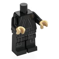 Minifig Body with SMART Tag, Emperor Palpatine Schwarz