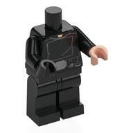 Minifig Body with SMART Tag, Endor Luke Skywalker Schwarz