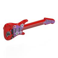 Musical Instrument Guitar Electric with Lavender Front, Silver Strings, Hearts, Stars print Rot