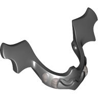 Headwear Accessory Visor / Chin Guard Elaborate with Silver Fangs Print Schwarz