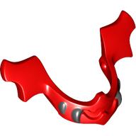 Headwear Accessory Visor / Chin Guard Elaborate with Black Fangs Print Red
