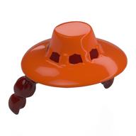 Hat, Wide Brim Reddish Orange with Pigtails pattern in 