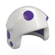Helmet, Knobs White with Dark Purple Spots pattern Dark Purple