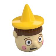 Head Special, Pinocchio with Yellow Hat, Reddish Brown Hair pattern, White Eyes, Pink Cheeks print Beige