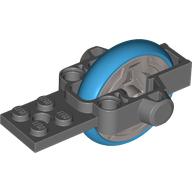Fly Wheel with Plate 2 × 8 and Dark Azure Tire [Complete Assembly] (Rip Cord Base)