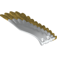 Animal Body Part, Bird, Eagle Wing - Left with Metallic Gold Feathers Print White