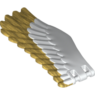 Animal Body Part, Bird, Eagle Wing - Right with Metallic Gold Feathers Print Weiß