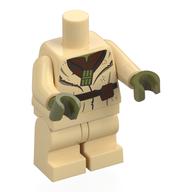 Minifig Body with SMART Tag, Medium Legs, Yoda Beige