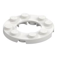 Plate Round 4 × 4 with 2 × 2 Round Opening White