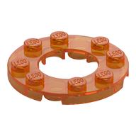 Plate Round 4 × 4 with 2 × 2 Round Opening Transparent-Orange