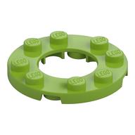 Plate Round 4 × 4 with 2 × 2 Round Opening Lime