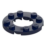 Plate Round 4 × 4 with 2 × 2 Round Opening Dark Blue