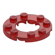 Plate Round 4 × 4 with 2 × 2 Round Opening Transparent-Rot