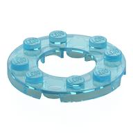 Plate Round 4 × 4 with 2 × 2 Round Opening Transparent-Hellblau