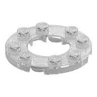 Plate Round 4 × 4 with 2 × 2 Round Opening Trans-Clear