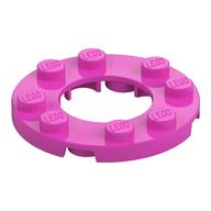 Plate Round 4 × 4 with 2 × 2 Round Opening Dark Pink