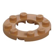 Plate Round 4 × 4 with 2 × 2 Round Opening Medium Nougat