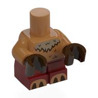Small Figure Body, Dark Red Legs, Dark Tan Fur print, Dark Brown Hands Medium Nougat