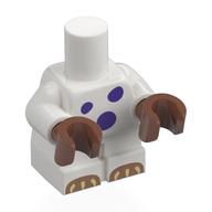 Small Figure Body, Medium Brown Hands, Dark Purple Spots, Dark Tan Toes, Tan Claws print White