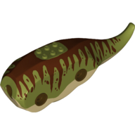 Animal Body Part, Dinosaur, Triceratops Body with Reddish Brown Stripes Olive Green