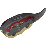 Animal Body Part, Dinosaur, Triceratops Body with Dark Bluish Grey Top, Dark Red Markings Dunkelblaugrau