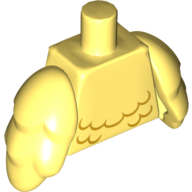 Torso with Bird Wings and Orange Feather print Bright Light Yellow
