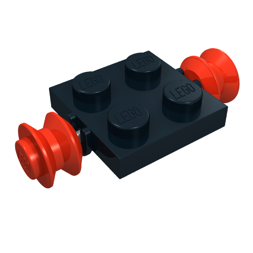 Plate Special 2 × 2 with Wheels Red Black