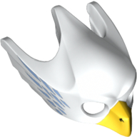 Mask Bird (Eagle) with Yellow Beak and Medium Blue Feathers Print White