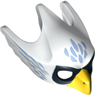 Mask Bird (Eagle) with Yellow Beak, Medium Blue Feathers and Black Eye Circles Print Weiß