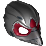 Mask Bird (Raven) with Silver Beak and Red Markings Print Schwarz