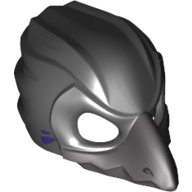 Mask Bird (Raven) with Dark Bluish Gray Beak and Silver Eyepatch Print Schwarz
