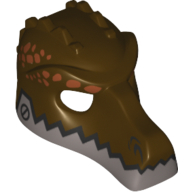 Mask Crocodile with Silver Lower Jaw Print Dark Brown