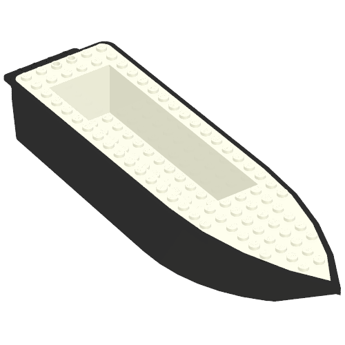 Boat 24 × 6 × 3 [Complete Assembly] Schwarz