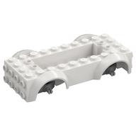 Vehicle Base 4 × 10 × 2 1/2 with Mudguards, Wheel Pins and 6 × 2 Centre Recess with 3 Holes, Light Bluish Gray Wheel Holders Weiß