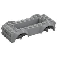 Vehicle Base 4 × 10 × 2 1/2 with Mudguards, Wheel Pins and 6 × 2 Centre Recess with 3 Holes, Light Bluish Gray Wheel Holders Light Bluish Gray