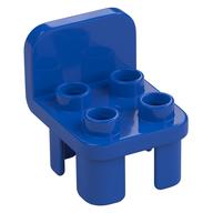 Duplo Chair with 4 Studs and Rounded Back Blau