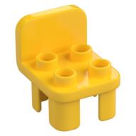 Duplo Chair with 4 Studs and Rounded Back Gelb