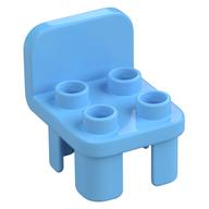 Duplo Chair with 4 Studs and Rounded Back Bright Light Blue