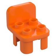 Duplo Chair with 4 Studs and Rounded Back Orange