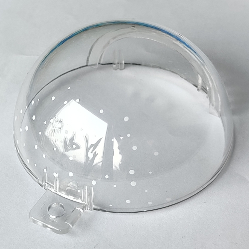 Dome Hemisphere [Bauble Half] with White Dots Print Transparent
