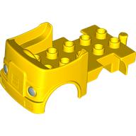 Duplo Car Body Truck with Lego Logo and Silver Headlights on Front Print Yellow