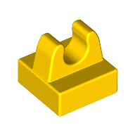 Tile Special 1 × 1 with Clip with Rounded Tips Gelb