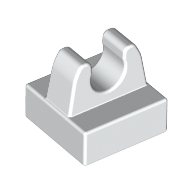 Tile Special 1 × 1 with Clip with Rounded Tips White