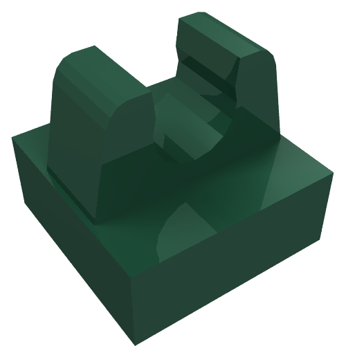 Tile Special 1 × 1 with Clip with Rounded Tips Dunkelgrün