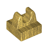 Tile Special 1 × 1 with Clip with Rounded Tips Perlgold