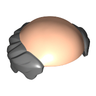 Hair, Bald Top with Dark Bluish Gray Short Hair print Hellnougat