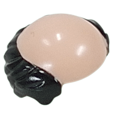 Hair, Bald Top with Black Hair print Hellnougat