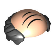 Hair, Bald Top with Black Short Hair, Comb-over Print Hellnougat