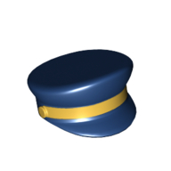 Hat, Captain's Cap, Gold Braid Print Dark Blue