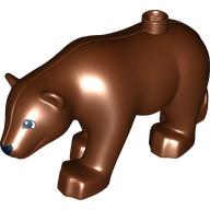 Duplo Animal Bear Adult New Style, Squared Eyes Print Rotbraun